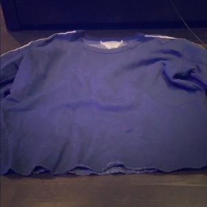 Cropped Striped Sleeves Sweater